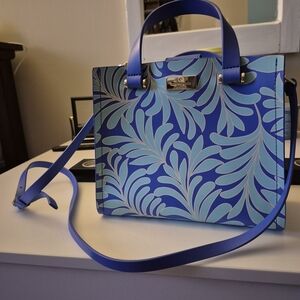 Blue Patterned Women's Tote Bag - Designer Plaque